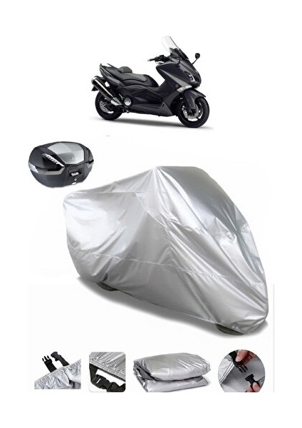 Yamaha Tmax 530 Arka Çanta Uyumlu Motosiklet Brandası Lüx Kalite Kalın Yüksek Kalite