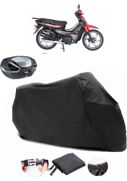 Mondial 100 Sfc Exclusive Arka Çanta Uyumlu Siyah Motosiklet Branda Su Geçirmez Dayanıklı Kumaş