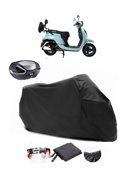 Arora Ar 50-8 Espresso Arka Çanta Uyumlu Siyah Motosiklet Branda Su Geçirmez Dayanıklı Kumaş