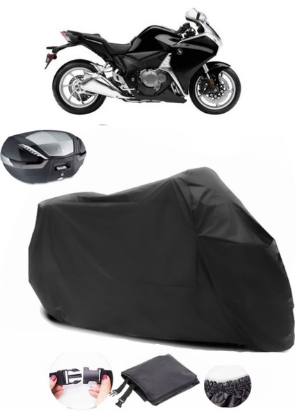 Honda Vfr 1200 F Arka Çanta Uyumlu Siyah Motosiklet Branda Su Geçirmez Dayanıklı Kumaş