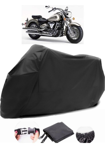 Yamaha Wild Star Xv 1600 Siyah Motosiklet Branda Su Geçirmez Dayanıklı Kumaş