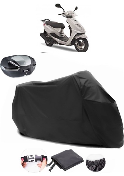 Yamaha Cygnus L Arka Çanta Uyumlu Siyah Motosiklet Branda Su Geçirmez Dayanıklı Kumaş