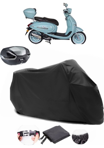 Arora Ar 50 Cappuccino Arka Çanta Uyumlu Siyah Motosiklet Branda Su Geçirmez Dayanıklı Kumaş