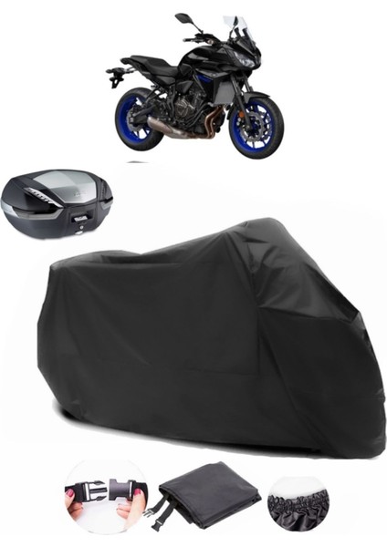 Yamaha Tracer 700 Arka Çanta Uyumlu Siyah Motosiklet Branda Su Geçirmez Dayanıklı Kumaş