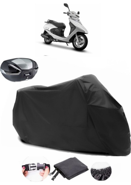 Honda Spacy 110 Alpha Arka Çanta Uyumlu Siyah Motosiklet Branda Su Geçirmez Dayanıklı Kumaş fiyatları