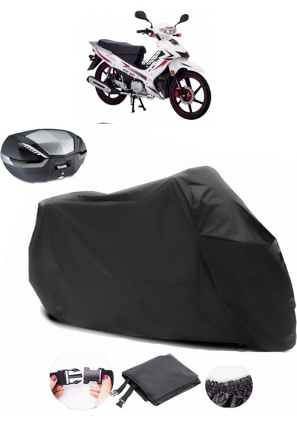 Salcano Altay 100 Arka Çanta Uyumlu Siyah Motosiklet Branda Su Geçirmez Dayanıklı Kumaş