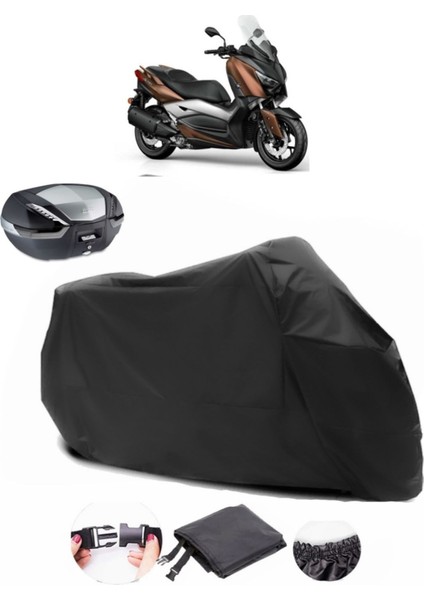 Yamaha X-Max 300 Abs Arka Çanta Uyumlu Siyah Motosiklet Branda Su Geçirmez Dayanıklı Kumaş