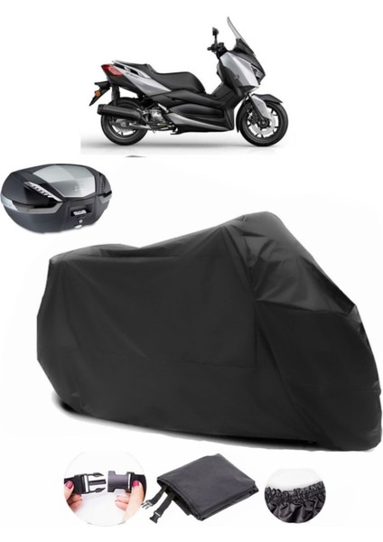 Yamaha X-Max 125 Abs Arka Çanta Uyumlu Siyah Motosiklet Branda Su Geçirmez Dayanıklı Kumaş
