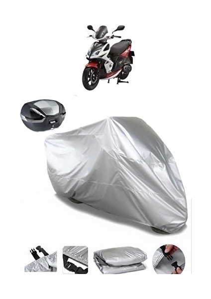 Kymco Super 8 125 Arka Çanta Uyumlu Motosiklet Brandası Lüx Kalite Kalın Yüksek Kalite