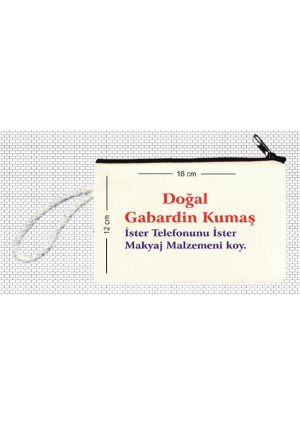 Aşıkkediler Baskılı Pamuklu Ham Bez Cüzdan (18X12CM)