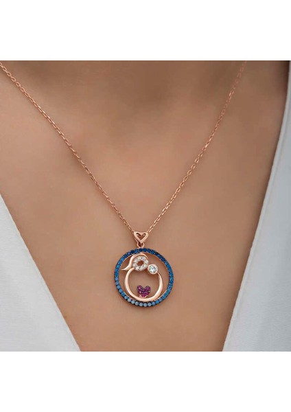 Gümüş Rose Anne ve Bebek Sevgisi Bayan Kolye modelleri