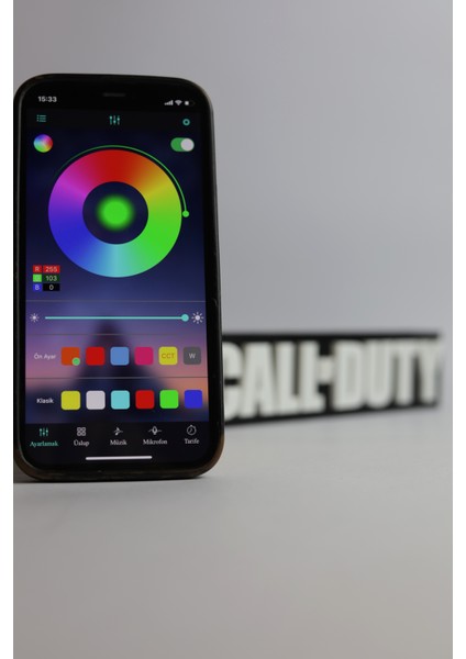 Call Of Duty - Rgb LED Işıklı 3 Boyutlu Tabela - 20CM x 4.5cm x 2cm (Bluetooth Kontrollü)