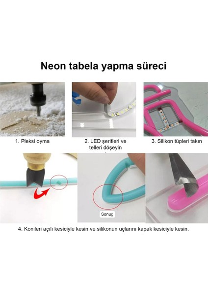 2.nesil Neon LED (Yeşil) 5mt. Ayrı 6mm Difüzör Silikon Şeritler Kapağı Tüp (Led Şerit Içermez)