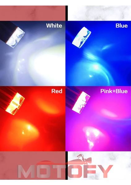Yeni Nesil Motosiklet Far Ampülü Mavi Kırmızı Ambiyans Modlu Çakarlı Bosch Tip Duylu LED Ampül fiyatları