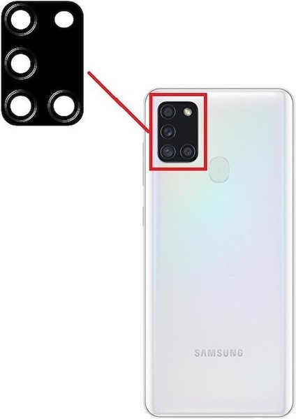 Samsung Galaxy A21S A217F İle Uyumlu Kamera Camı