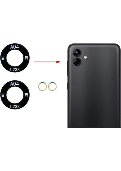 Samsung Galaxy A04 A045F İle Uyumlu Kamera Camı Full