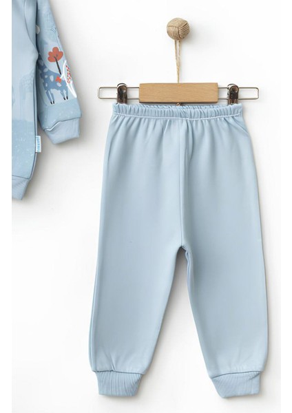 Unisex Bebek Pamuklu Baskılı 2'li Pijama Takımı 9-18 Aylık
