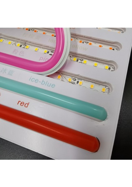 2.nesil Neon Led(Mavi) 5mt. Ayrı 6mm Difüzör Silikon Şeritler Kapağı Tüp (Led Şerit Içermez)