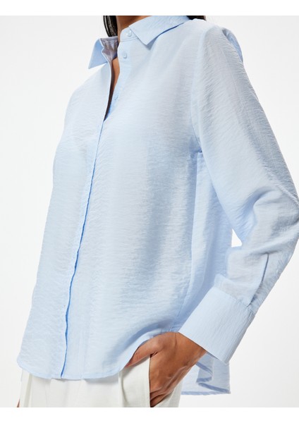 Bol Kalıp Uzun Gömlek Dokulu Tencel™ Kumaş indirimleri