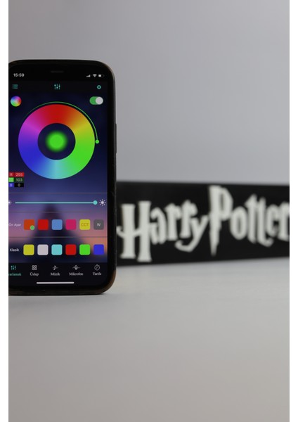 Harry Potter - Rgb LED Işıklı 3 Boyutlu Tabela - 20CM x 7cm x 2cm (Bluetooth Kontrollü)