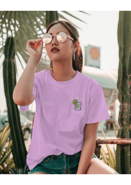 Gin&tonic Tasarım Relaxed Fit Kadın Önü Baskılı Tişört fiyatları