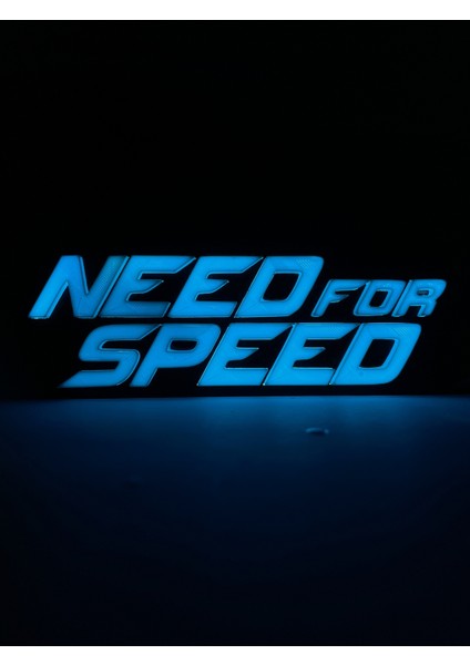 Need For Speed - Rgb LED Işıklı 3 Boyutlu Tabela - 20CM x 7cm x 2cm (Bluetooth Kontrollü)