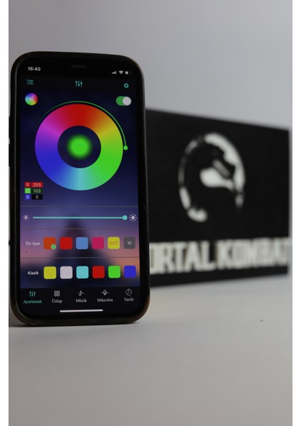 Mortal Kombat - Rgb LED Işıklı 3 Boyutlu Tabela - 20CM x 13CM x 2cm (Bluetooth Kontrollü)