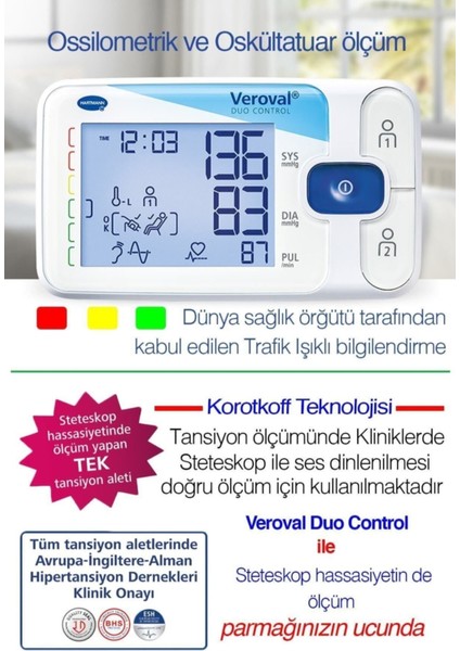 Tansiyon Aleti, Veroval Duo Control, Osilometrik ve Oskültatuar Ölçüm modelleri