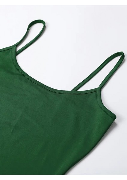 Kadın Kolsuz Askılı Bodycon Uzun Viskon Elbise