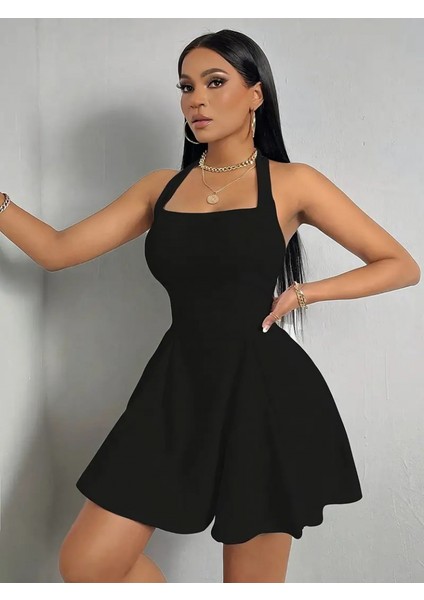 Kadın Boyundan Askılı Janjan Krep Elbise indirimleri