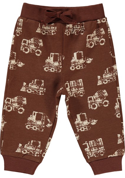 Erkek Bebek Patiksiz Eşofman Altı 6-18 Ay Kahve