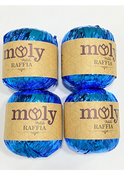 Metalik Rafia Ip / Rafia Ip / Çanta Ipi / Metalik Ip / 4 Lü Set (4x50gr=200gr)