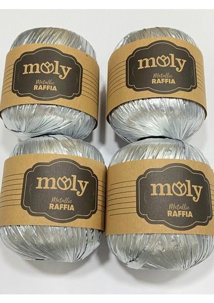 Metalik Rafia Ip / Rafia Ip / Çanta Ipi / Metalik Ip / 4 Lü Set (4x50gr=200gr)