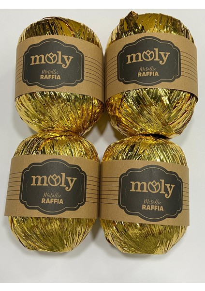 Metalik Rafia Ip / Rafia Ip / Çanta Ipi / Metalik Ip / 4 Lü Set (4x50gr=200gr)