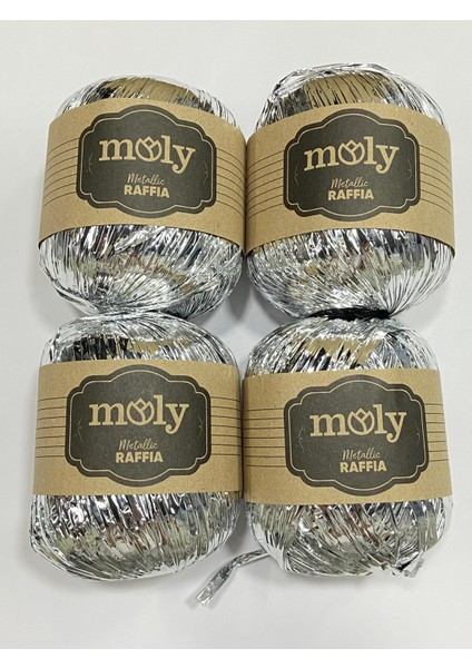 Metalik Rafia Ip / Rafia Ip / Çanta Ipi / Metalik Ip / 4 Lü Set (4x50gr=200gr)