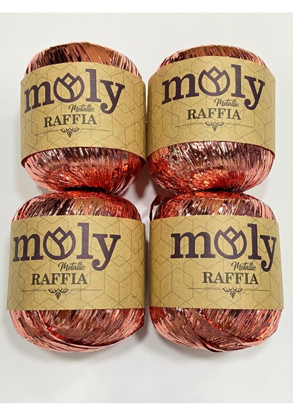 Metalik Rafia Ip / Rafia Ip / Çanta Ipi / Metalik Ip / 4 Lü Set (4x50gr=200gr)