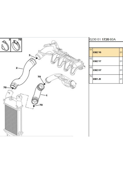 Turbo Hortumu C3 1.4hdı (İBR30326-R23151-0382Y6)