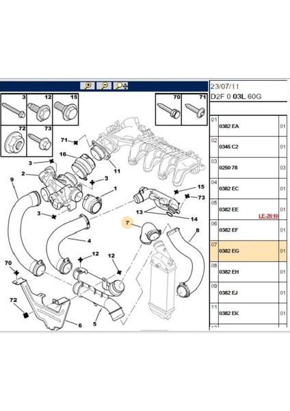 Turbo Hava Hortumu C5 407 (0382EG-İBR17489)