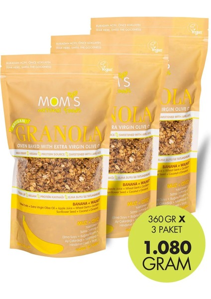 3'lü Muz-Ceviz Granola 360 gr