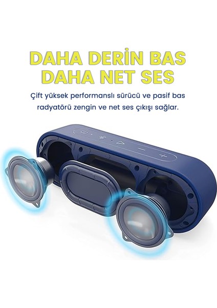 BTS20C Xsound Go 2X8W 24 Saat Oynatma Süresi Ipx7 Su Geçirmez Taşınabilir Tws Bluetooth Hoparlör Mavi