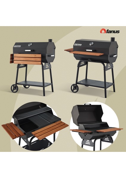 B75 Asansörlü Barbekü Mangal (Döküm Izgaralı)