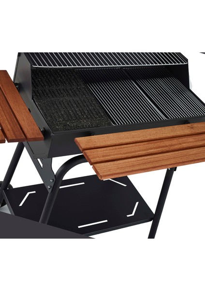 B75 Asansörlü Barbekü Mangal (Döküm Izgaralı)