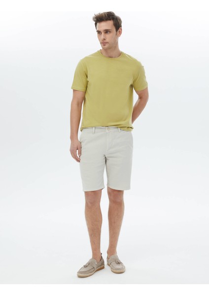 Limon Küfü Düz Bisiklet Yaka Pamuk Karışımlı T-Shirt fiyatları