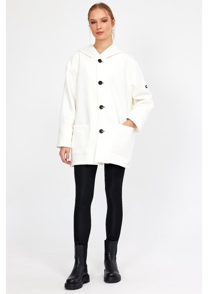Alexandergardı Kapüşonlu Içi Şardonlu Oversize Hırka (E23-607 03)