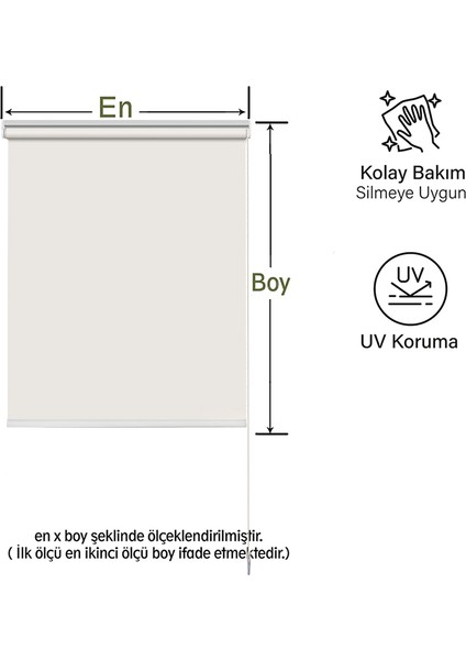 Binbir Perde Binbirperde Düz Krem Stor Perde