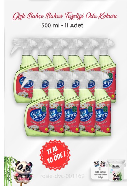 11 Al 10 Öde Eyüp Sabri Tuncer Gizli Bahçe Oda Kokusu Bahar Tazeliği 500 ml ve Rosıe