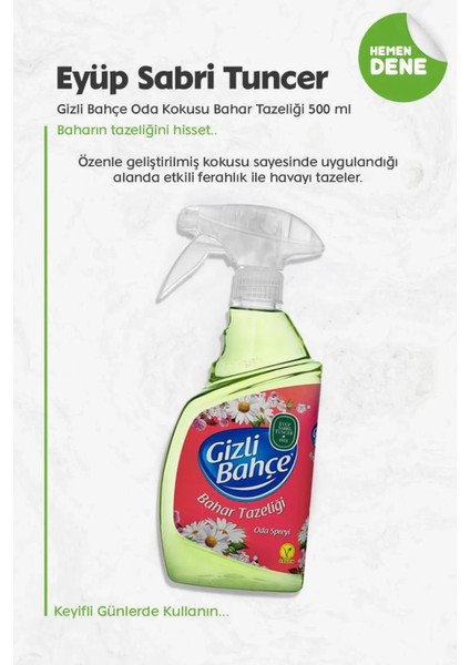 11 Al 10 Öde Eyüp Sabri Tuncer Gizli Bahçe Oda Kokusu Bahar Tazeliği 500 ml ve Rosıe