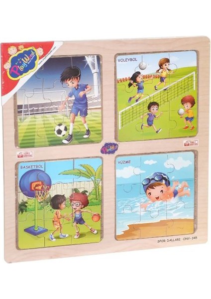 Ahşap Eğitici 4 Lü Puzzle Spor Dalları ONY-345