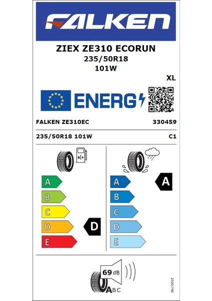 235/50 R18 101W Xl Zıex Ze310 Ecorun Suv Yaz Lastiği (Üretim Yılı: 2024)