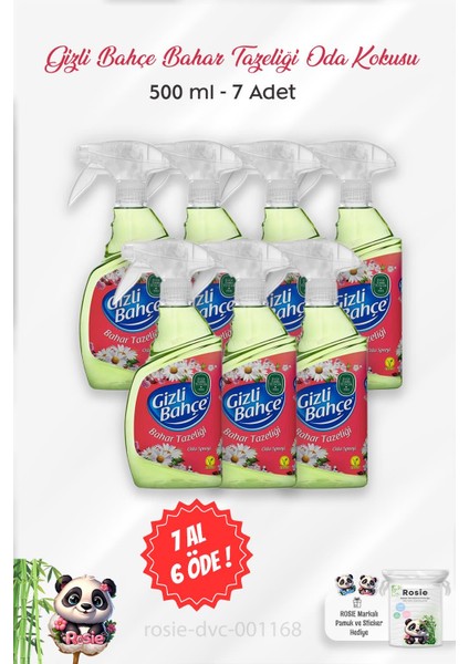 7 Al 6 Öde Eyüp Sabri Tuncer Gizli Bahçe Oda Kokusu Bahar Tazeliği 500 ml ve Rosıe